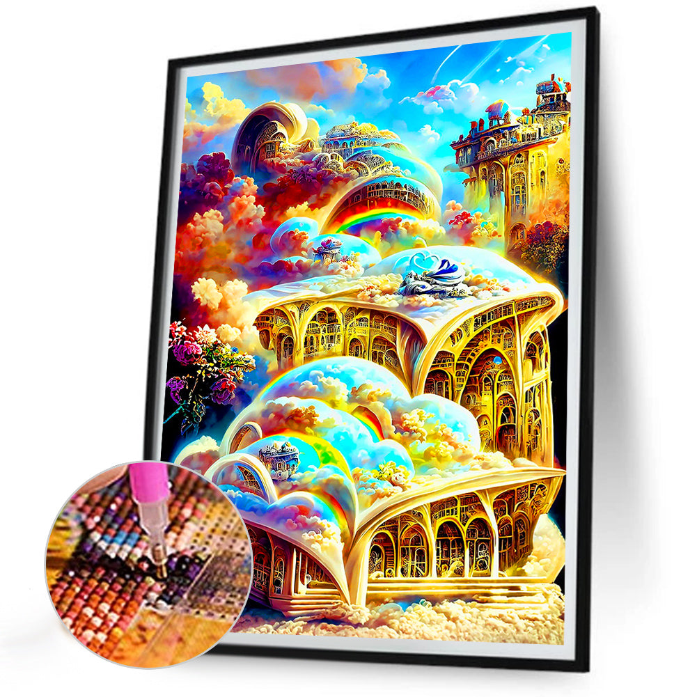 Colorful Building - Full Round Drill Diamond Painting 30*40CM