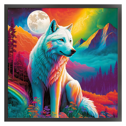 Colorful Wolf - 11CT Stamped Cross Stitch 50*50CM