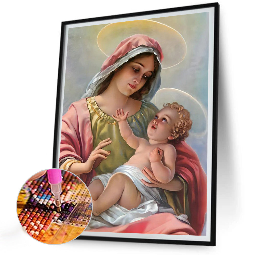 Virgin Mary - Full Round Drill Diamond Painting 30*40CM