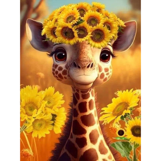 Cute Giraffe - Full Round Drill Diamond Painting 30*40CM