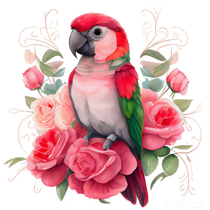 Flowers And Parrots - Full Round Drill Diamond Painting 30*30CM