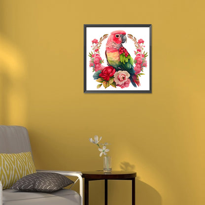 Flowers And Parrots - Full Round Drill Diamond Painting 30*30CM