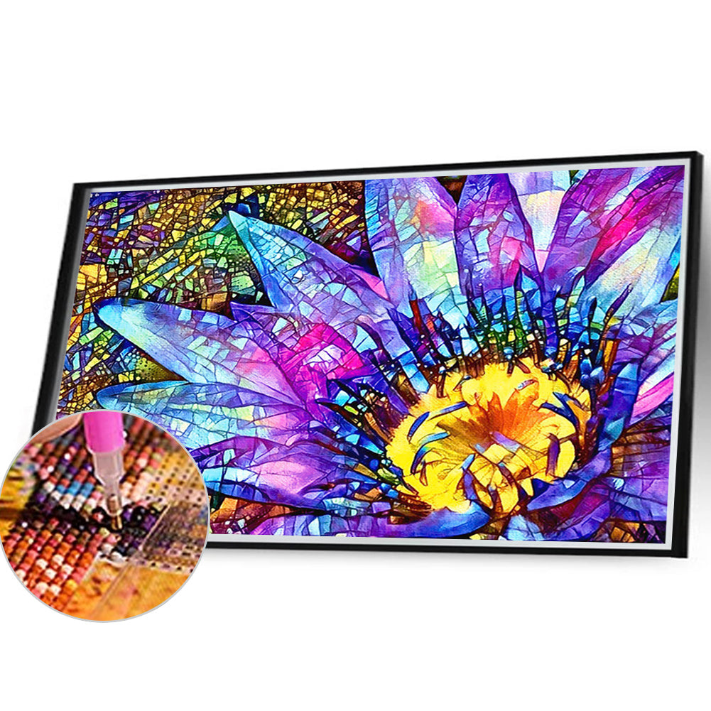 Sunflower Glass Painting - Full Round Drill Diamond Painting 40*30CM