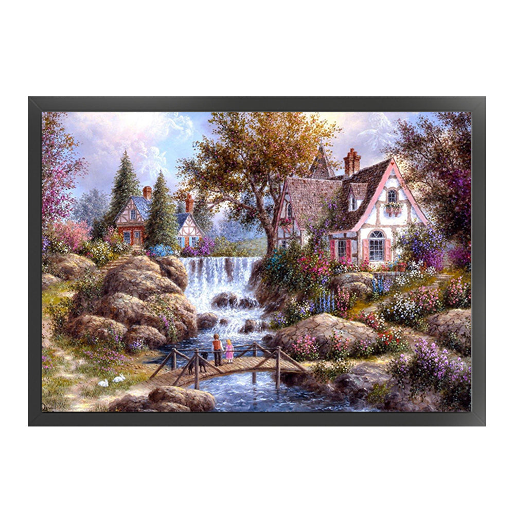 Riverside Cabin - 11CT Stamped Cross Stitch 60*45CM