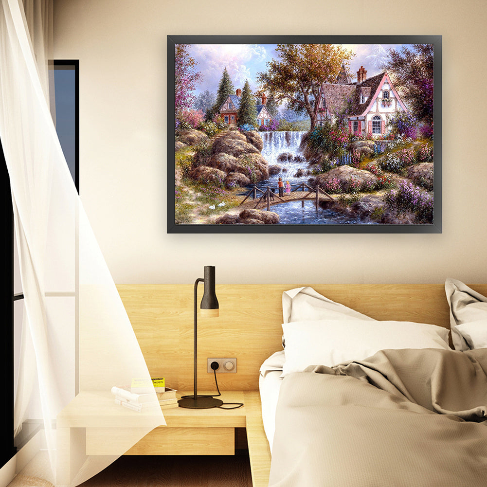 Riverside Cabin - 11CT Stamped Cross Stitch 60*45CM