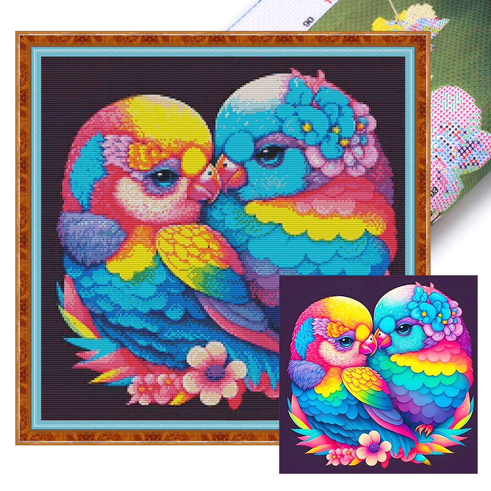 Colorful Parrot - 11CT Stamped Cross Stitch 50*50CM