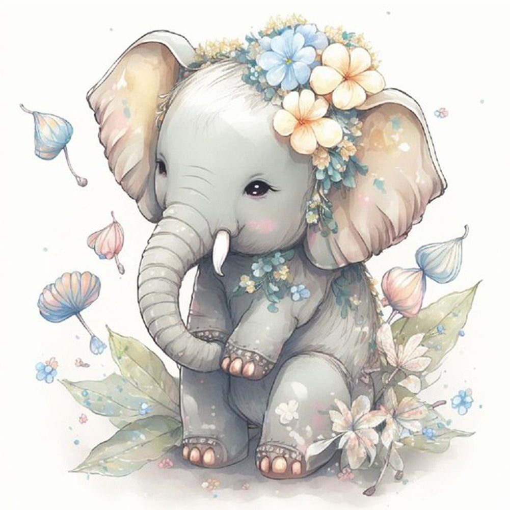 Elephant - 11CT Stamped Cross Stitch 50*50CM