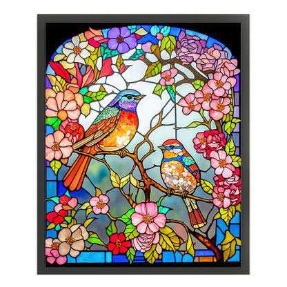 Glass Painting-Bird - 14CT Stamped Cross Stitch 40*50CM