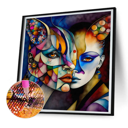 Abstract Monster Face - Full Round Drill Diamond Painting 30*30CM