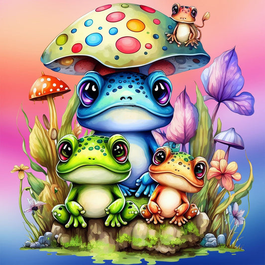 Three Frogs - Full Round Drill Diamond Painting 30*30CM