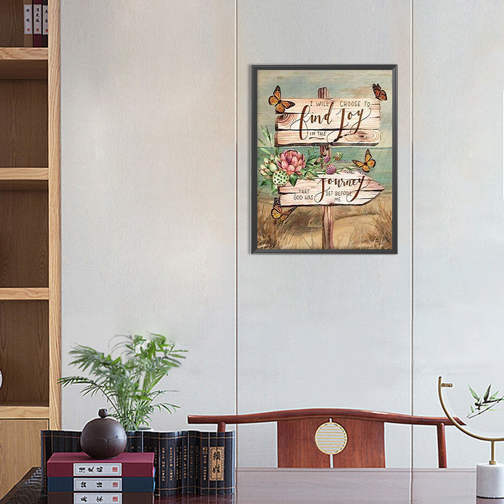 Flower Sign Bar - Full Round Drill Diamond Painting 30*40CM