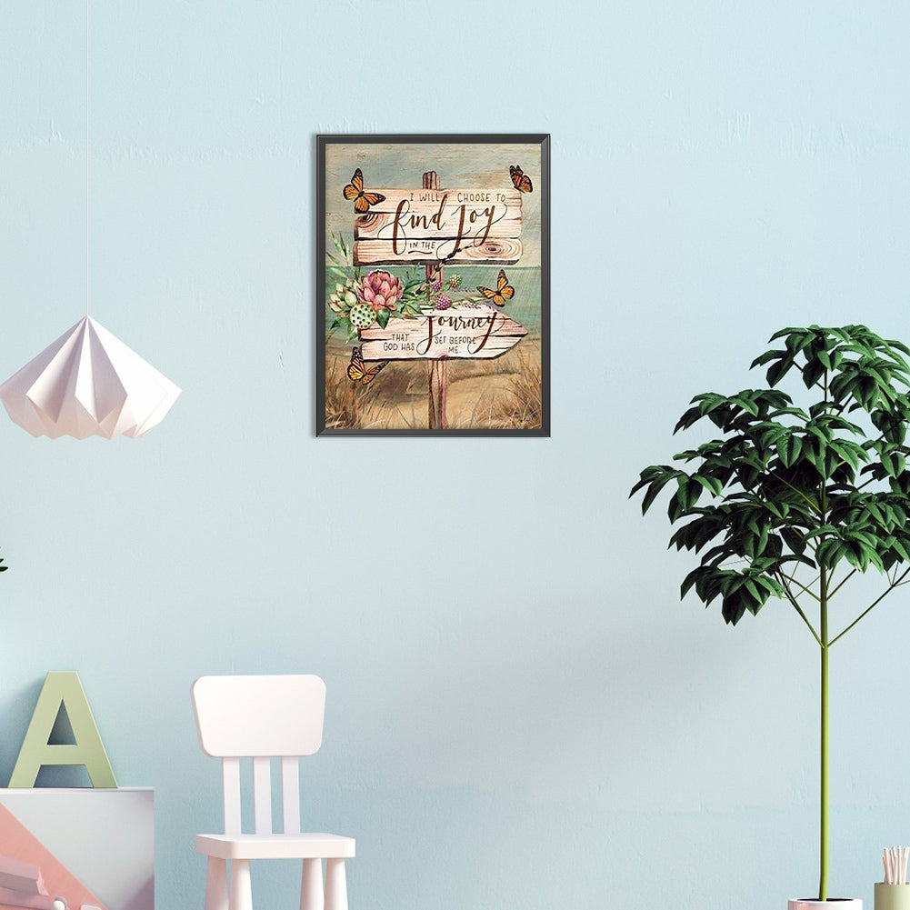 Flower Sign Bar - Full Round Drill Diamond Painting 30*40CM