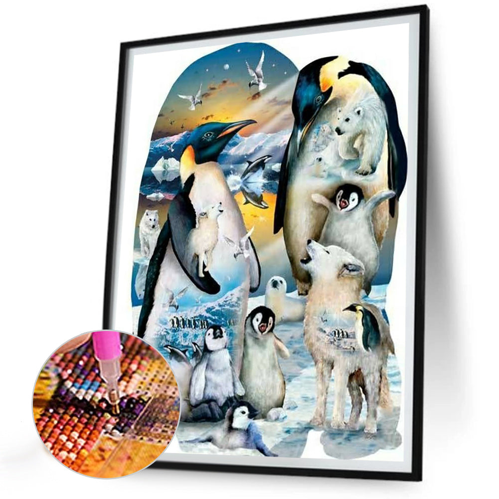 Penguin - Full Round Drill Diamond Painting 30*40CM