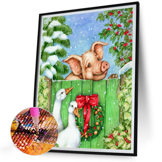 Piggy - Full Round Drill Diamond Painting 30*40CM