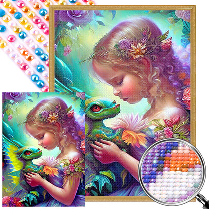 Angel Girl - AB Round Drill Diamond Painting 40*55CM