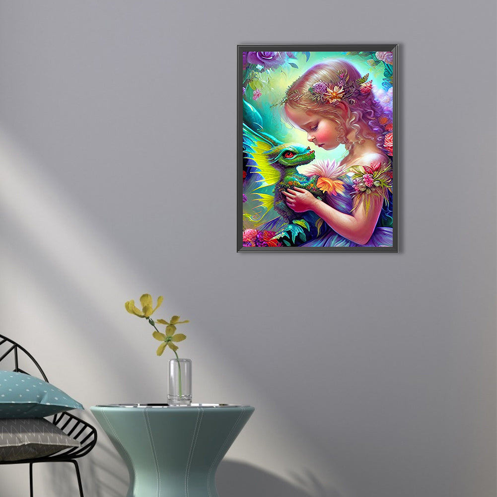 Angel Girl - AB Round Drill Diamond Painting 40*55CM