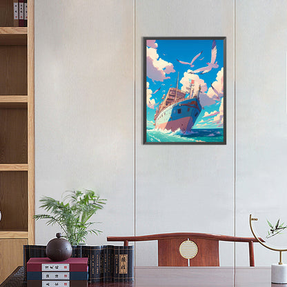 Big Ship - Full Round Drill Diamond Painting 30*40CM