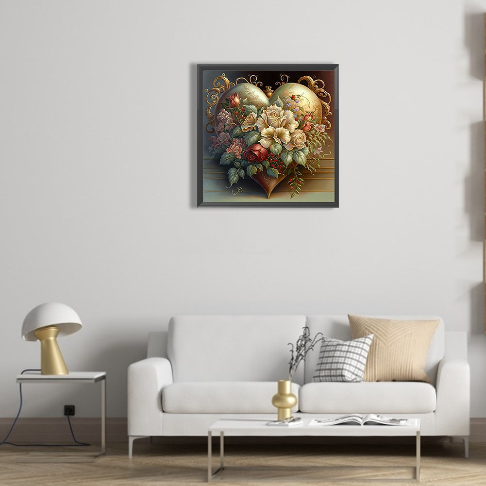 Love Flower Frame - Full Round Drill Diamond Painting 30*30CM