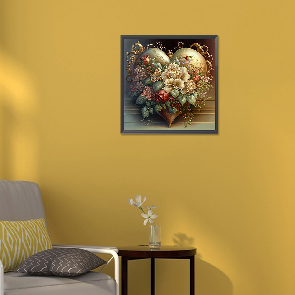 Love Flower Frame - Full Round Drill Diamond Painting 30*30CM