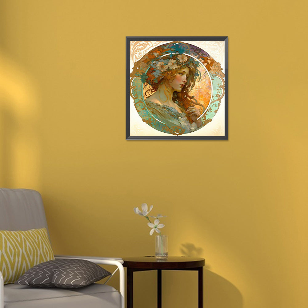 Beautiful Woman - Full Round Drill Diamond Painting 30*30CM