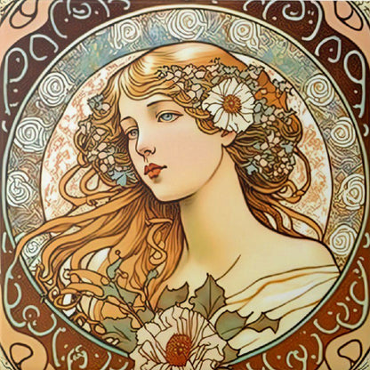 Beautiful Woman - Full Round Drill Diamond Painting 30*30CM