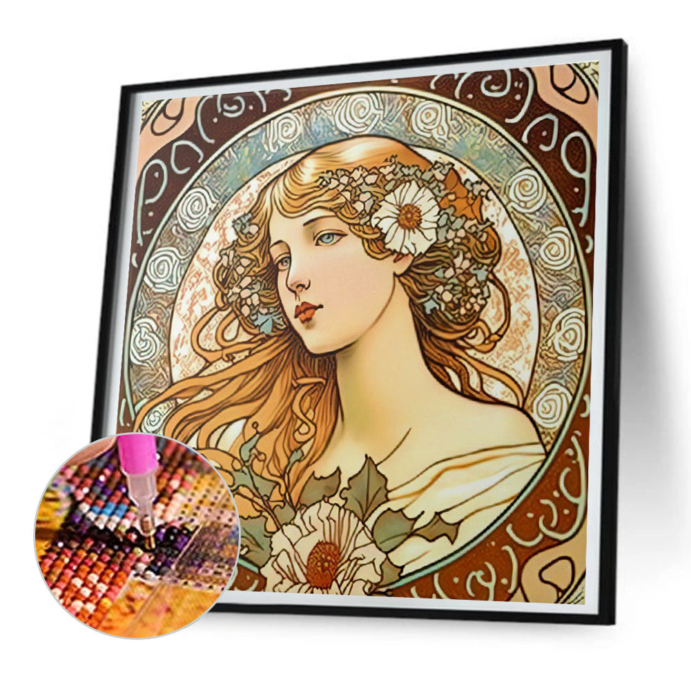 Beautiful Woman - Full Round Drill Diamond Painting 30*30CM