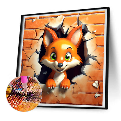 Small Animals Breaking Through The Wall - Full Round Drill Diamond Painting 30*30CM
