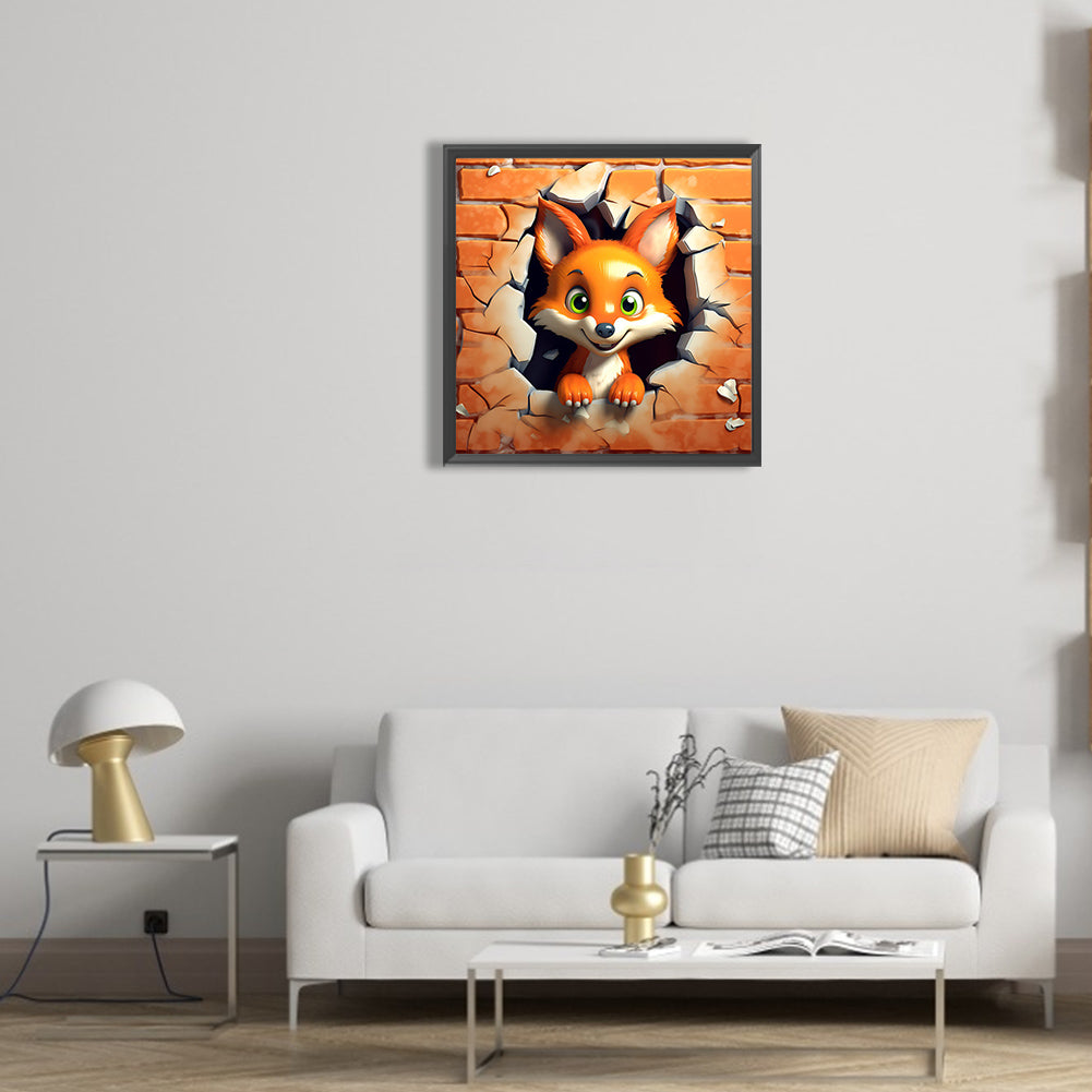 Small Animals Breaking Through The Wall - Full Round Drill Diamond Painting 30*30CM
