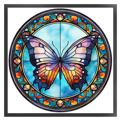 Glass Painting-Butterfly - 18CT Stamped Cross Stitch 20*20CM