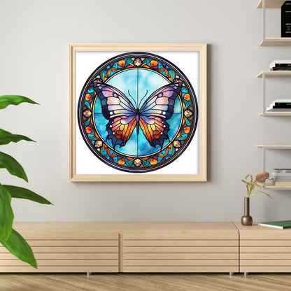 Glass Painting-Butterfly - 18CT Stamped Cross Stitch 20*20CM