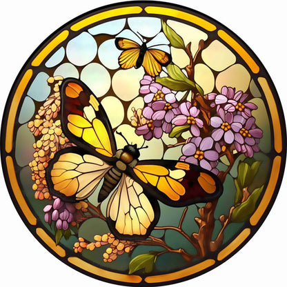 Glass Painting-Butterfly - 18CT Stamped Cross Stitch 20*20CM