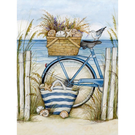 Beach Bike - Full Round Drill Diamond Painting 30*40CM