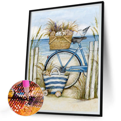 Beach Bike - Full Round Drill Diamond Painting 30*40CM