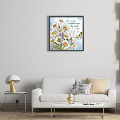 Flower Calligraphy And Painting - Full Round Drill Diamond Painting 30*30CM