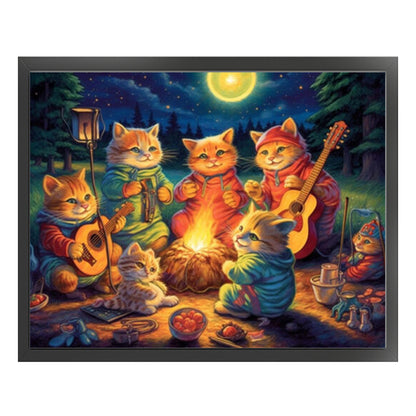 Cat Family - 11CT Stamped Cross Stitch 50*40CM