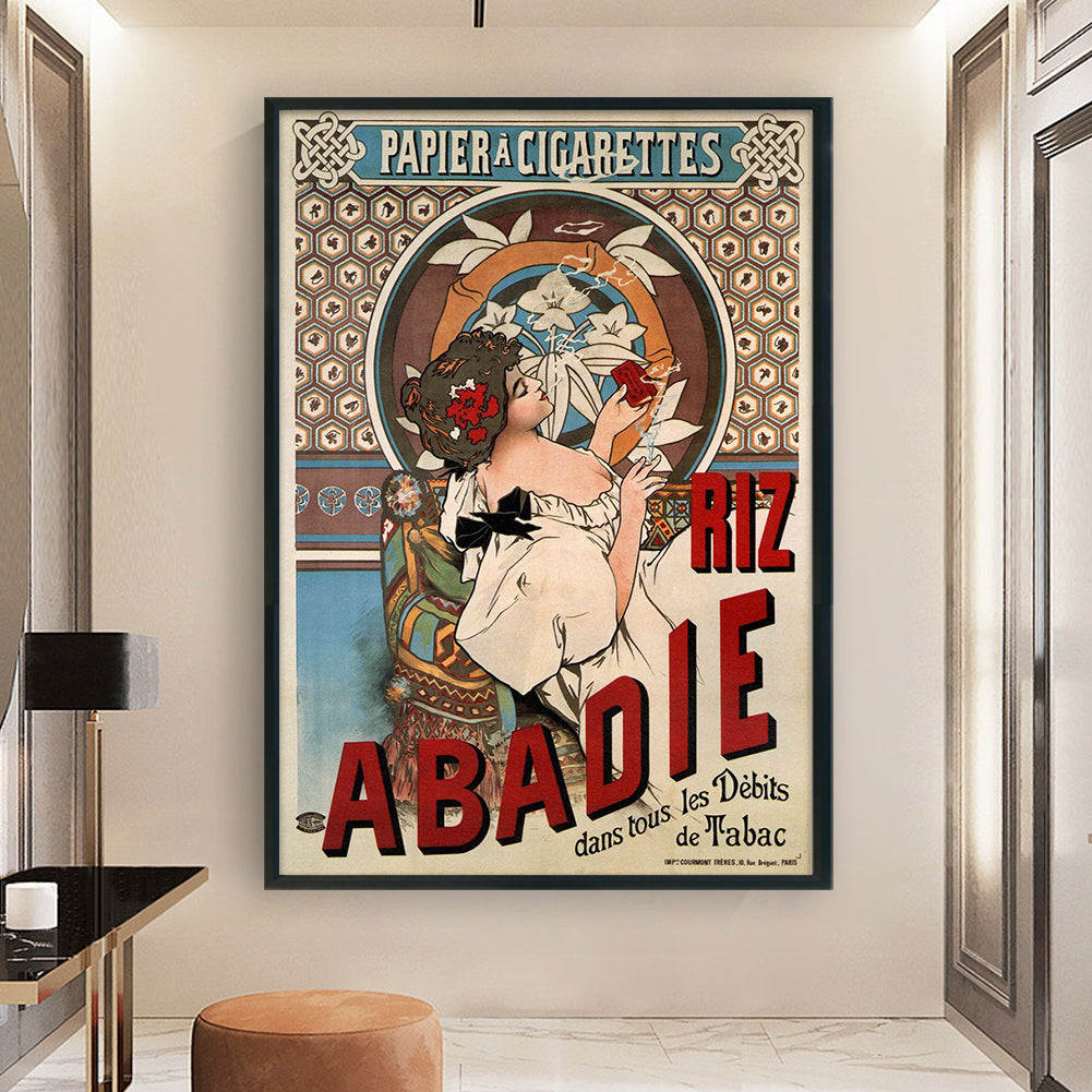 Advertising Woman - 11CT Stamped Cross Stitch 50*70CM
