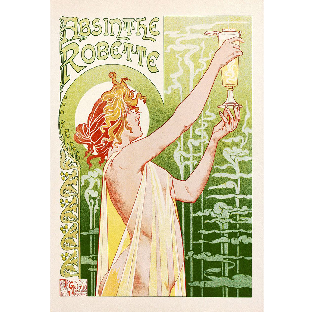 Drink Advertising Woman - 11CT Stamped Cross Stitch 50*70CM
