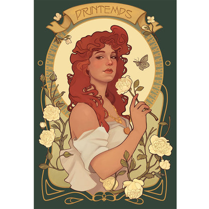 Spring Woman - 11CT Stamped Cross Stitch 50*70CM