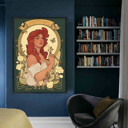 Spring Woman - 11CT Stamped Cross Stitch 50*70CM