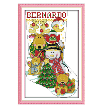 Christmas Socks - 16CT Stamped Cross Stitch 28*41CM(Joy Sunday)