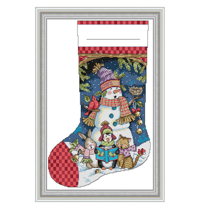 Christmas Carol Socks - 16CT Stamped Cross Stitch 30*44CM(Joy Sunday)