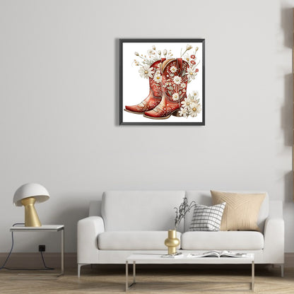 Western Cowboy Boots - Full Round Drill Diamond Painting 30*30CM