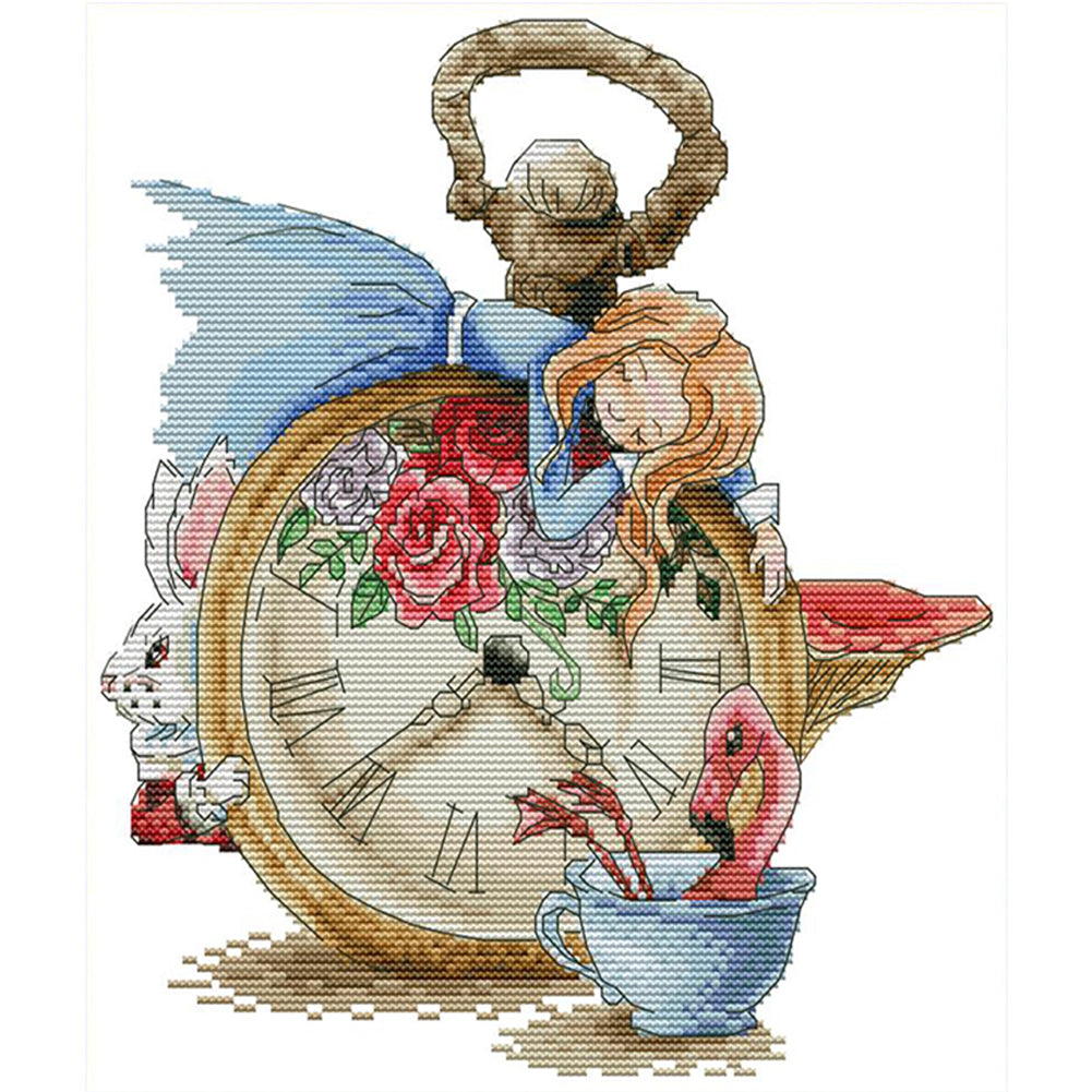 Sleeping Alice - 16CT Stamped Cross Stitch 26*28CM(Joy Sunday)