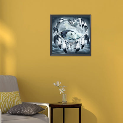 White Wolf And Black Wolf - Full Round Drill Diamond Painting 30*30CM