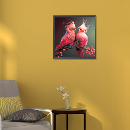 Pink Parrot - Full Round Drill Diamond Painting 30*30CM