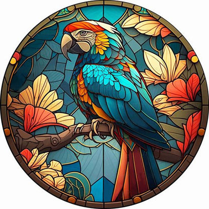 Round Plate Glass Painting Parrot - Full Round Drill Diamond Painting 30*30CM