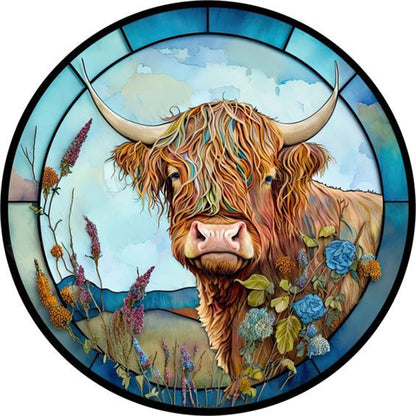 Round Plate Glass Painting Yak - Full Round Drill Diamond Painting 30*30CM