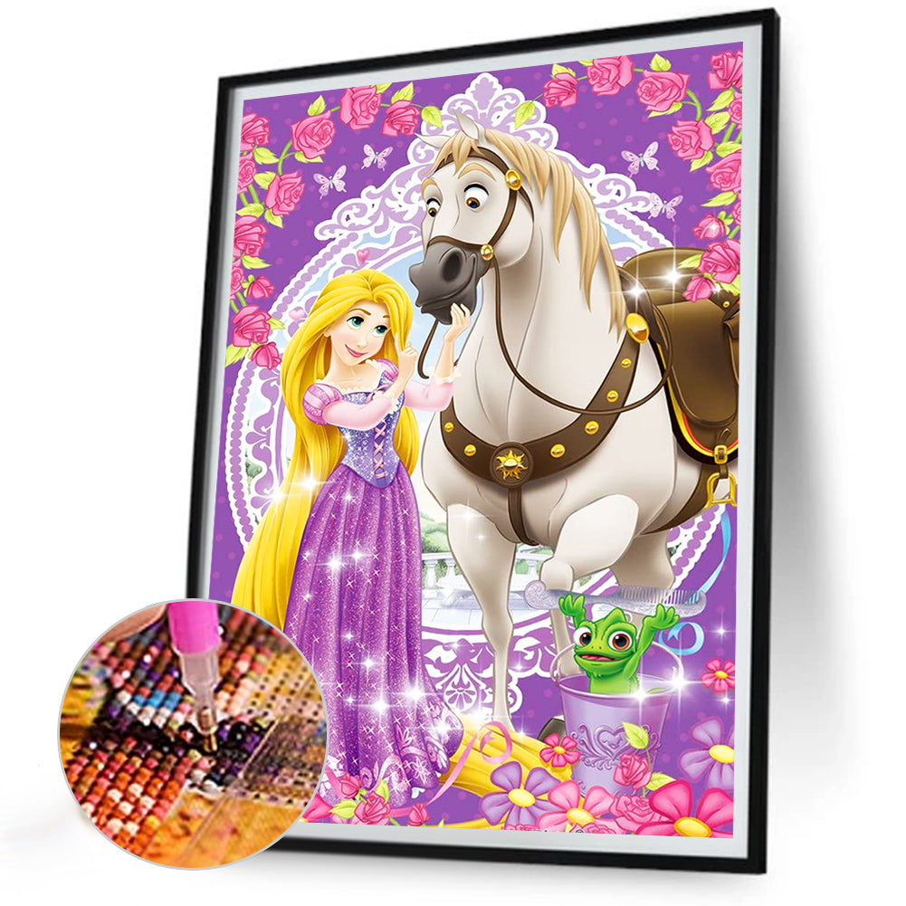 Long Hair Princess - Full Round Drill Diamond Painting 30*40CM