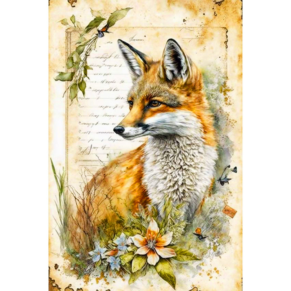 Fox In The Grass - Full Round Drill Diamond Painting 40*60CM