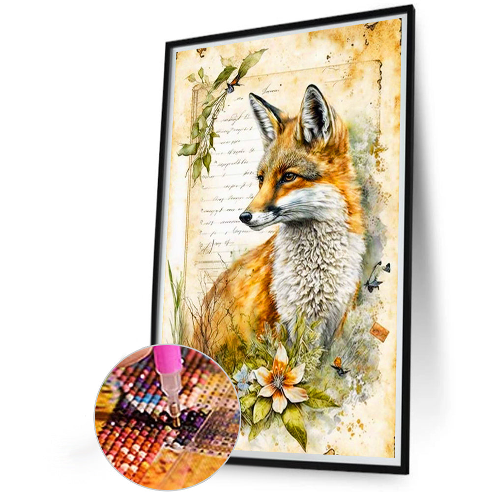 Fox In The Grass - Full Round Drill Diamond Painting 40*60CM